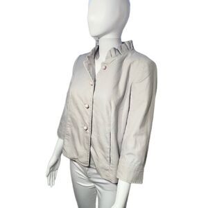 J. Crew Light Gray Canvas Cropped Swing Jacket